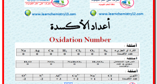 عدد التأكسد - أعداد الأكسدة Oxidation Number