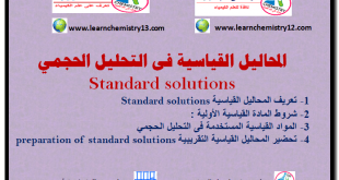 المحاليل القياسية Standard Solutions فى التحليل الحجمي