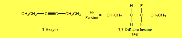 تفاعلات الألكاينات - الخواص الفيزيائية والكيميائية للألكاينات