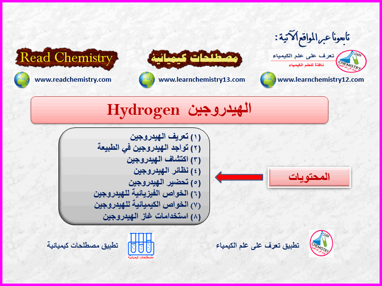 الهيدروجين Hydrogen - معلومات هامة عن عنصر الهيدروجين