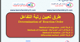 طرق تعيين رتبة التفاعل  Determination of Reaction Order