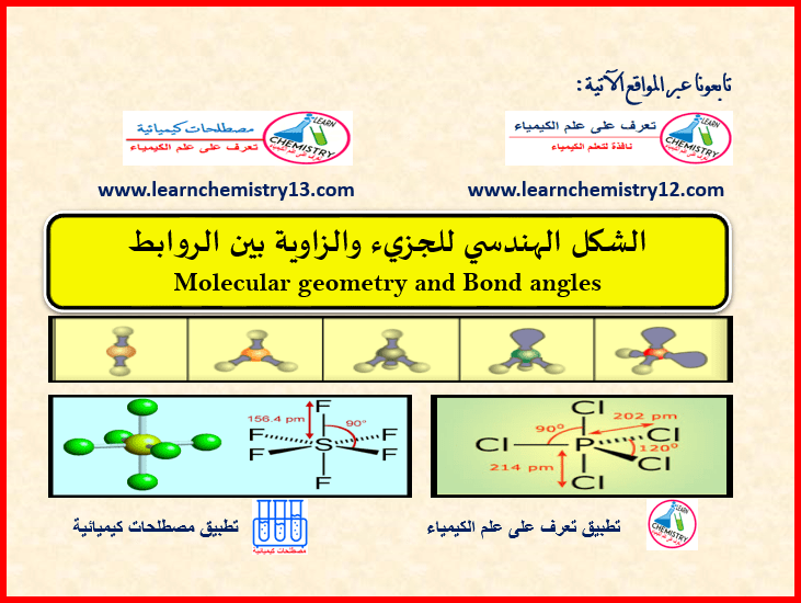 الشكل الهندسي للجزيء والزاوية بين الروابط