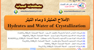 الأملاح المتبلرة وماء التبلر Hydrates and Water of Crystallization