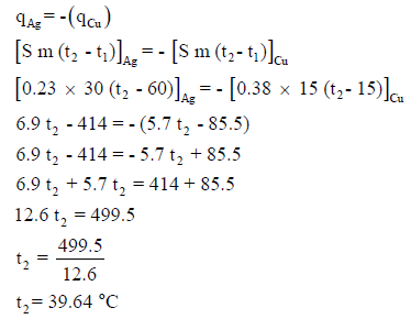 مسائل محلولة على التبادل الحرارى للأجسام (كمية الحرارة المفقودة = كمية الحرارة المكتسبة)