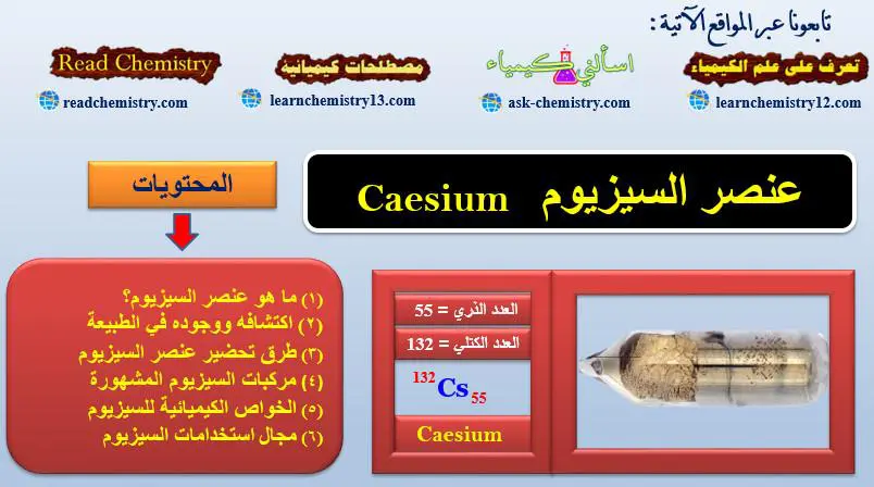 السيزيوم Caesium – الخواص الفيزيائية والكيميائية للسيزيوم