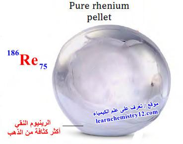 الرينيوم Rhenium – الخواص الفيزيائية والكيميائية