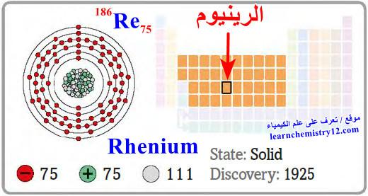 الرينيوم Rhenium – الخواص الفيزيائية والكيميائية